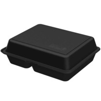 Mehrweg Menüboxen schwarz mit Klappdeckel 1200 ml