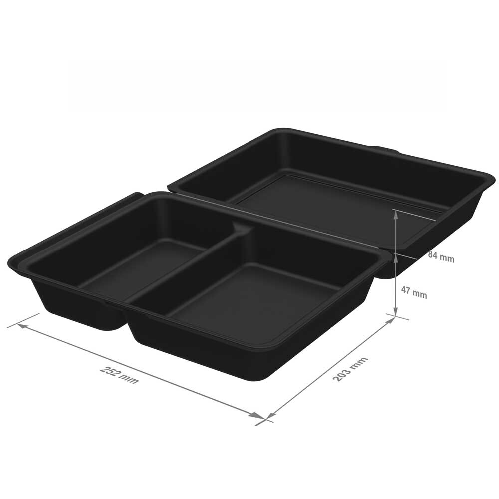 Mehrweg Menüboxen schwarz mit Klappdeckel 1200 ml Mehrweg Menüboxen schwarz mit Klappdeckel 1200 ml
