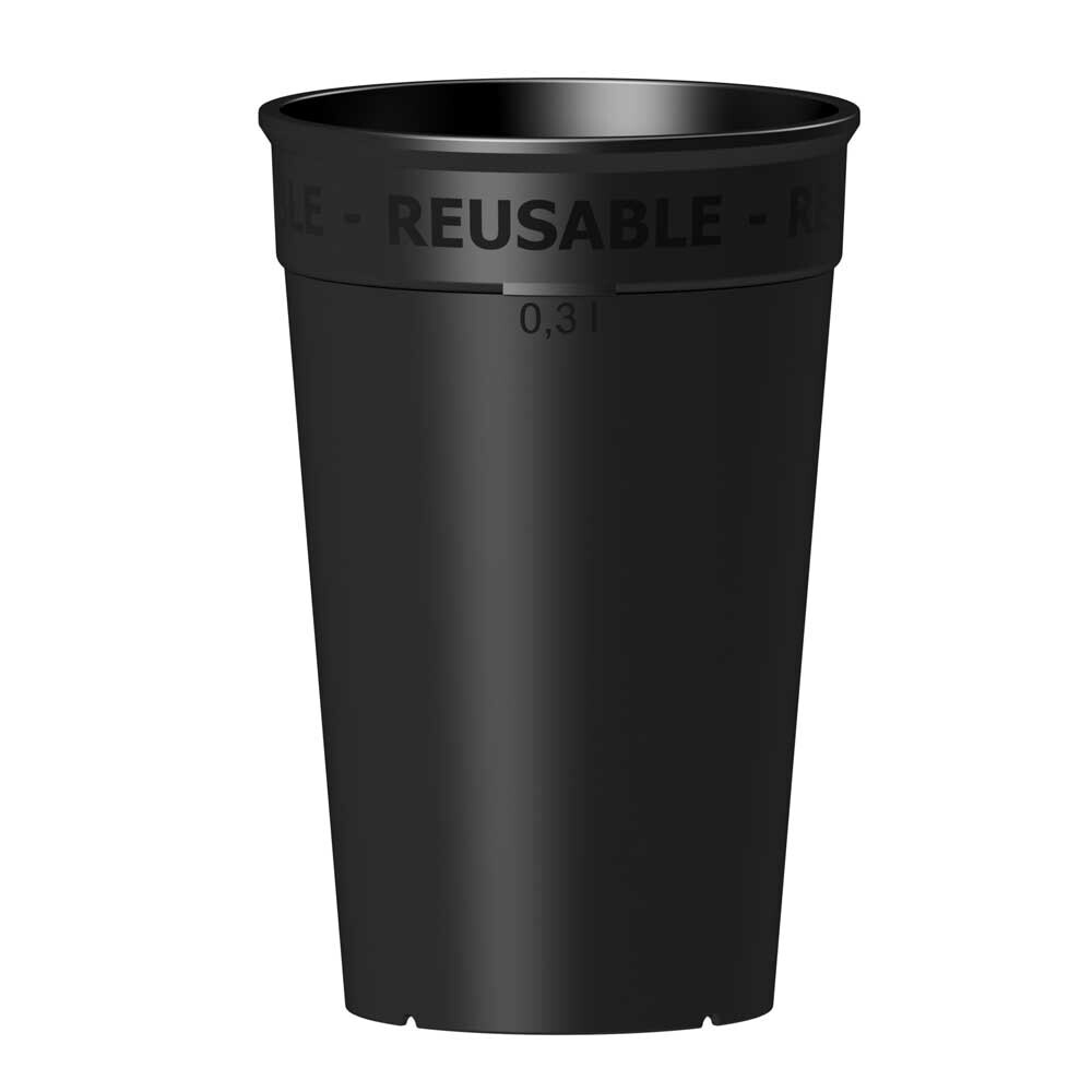 Mehrwegbecher schwarz 300 ml