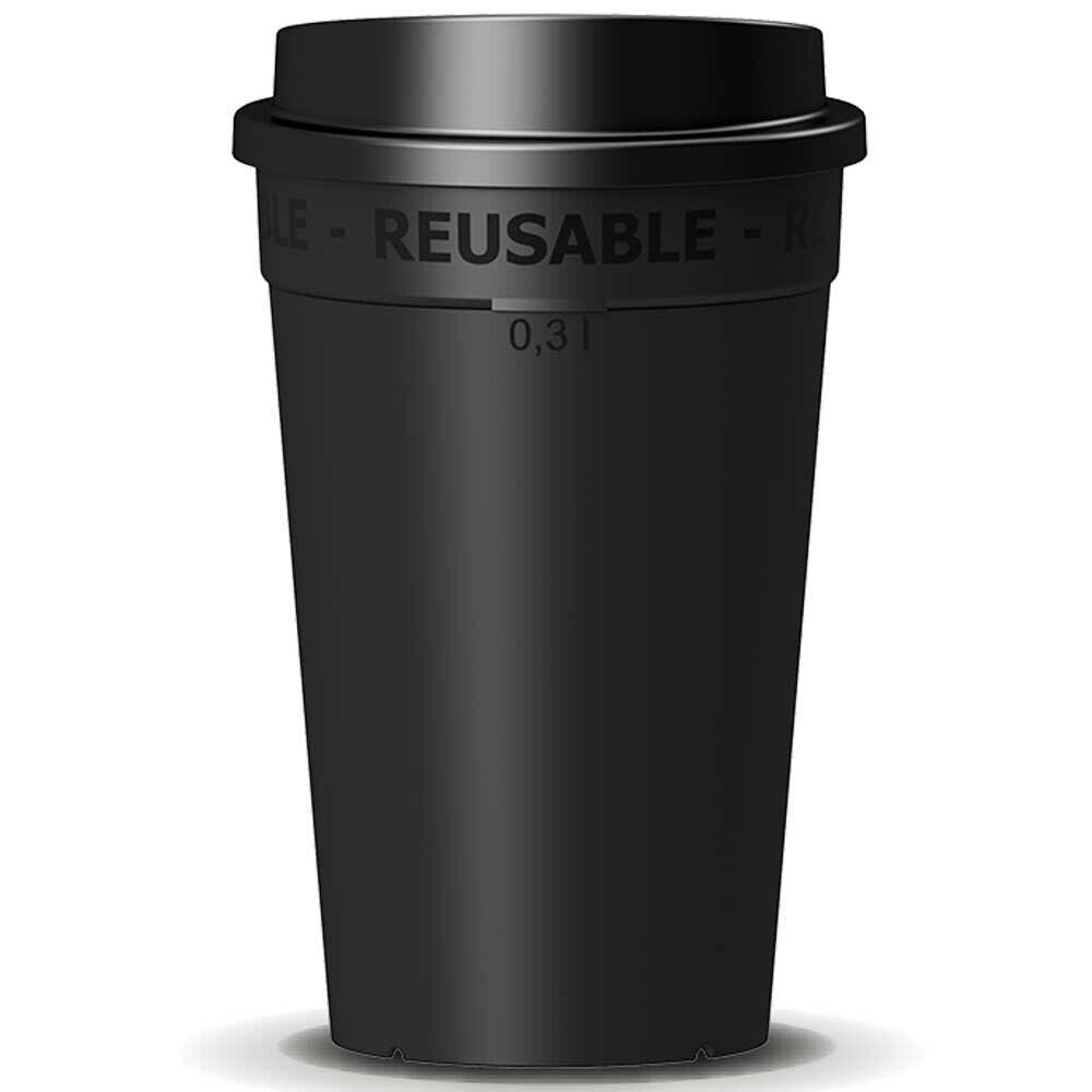 Mehrwegbecher schwarz 300 ml