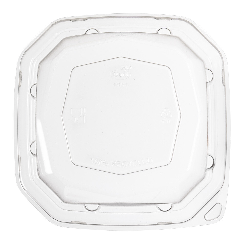 rPET Deckel für Menüschalen achteckig aus Bagasse 400 ml rPET Deckel für Menüschalen achteckig aus Bagasse 400 ml