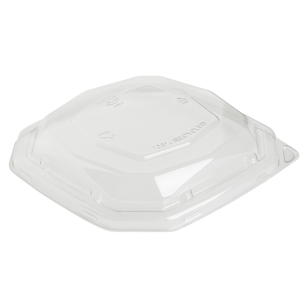 rPET Deckel für Menüschalen achteckig aus Bagasse 650 ml rPET Deckel für Menüschalen achteckig aus Bagasse 650 ml