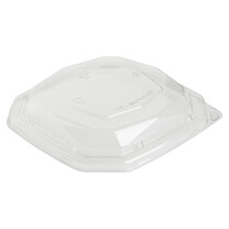 rPET Deckel für Menüschalen achteckig aus Bagasse 650 ml