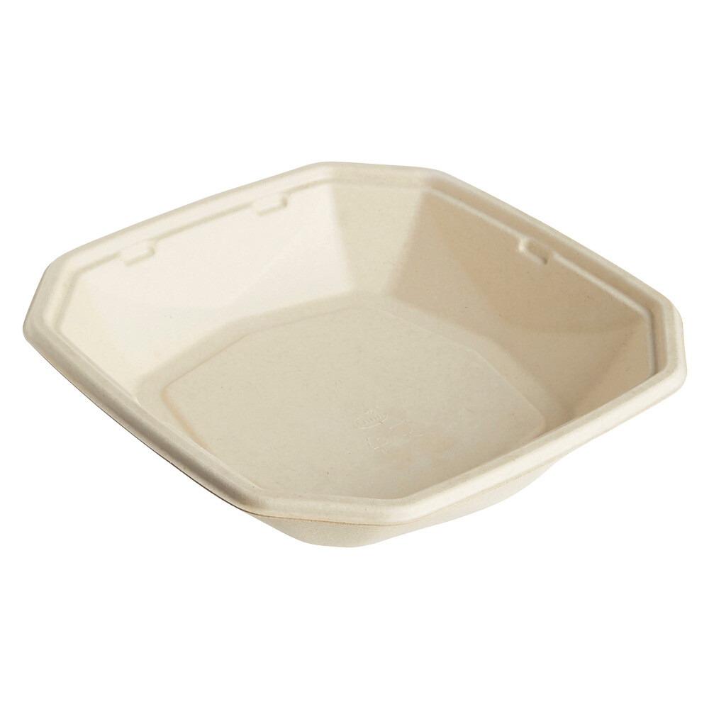 Menüschalen achteckig aus Bagasse 1000 ml Menüschalen achteckig aus Bagasse 1000 ml