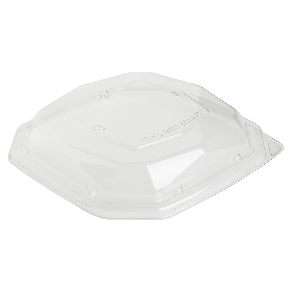 rPET Deckel für Menüschalen achteckig aus Bagasse 1000 ml rPET Deckel für Menüschalen achteckig aus Bagasse 1000 ml