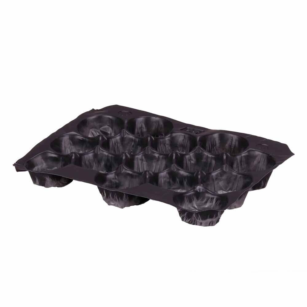 Nestpack-Einlagen aus Kunststoff 30 x 40 cm schwarz 15 Nester Nestpack-Einlagen aus Kunststoff 30 x 40 cm schwarz 15 Nester
