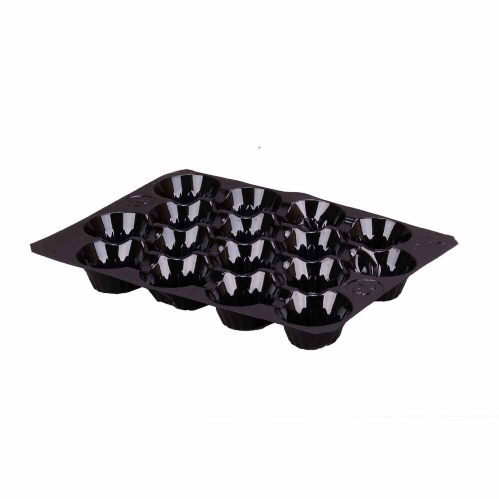 Nestpack-Einlagen aus Kunststoff 30 x 40 cm schwarz 16 Nester