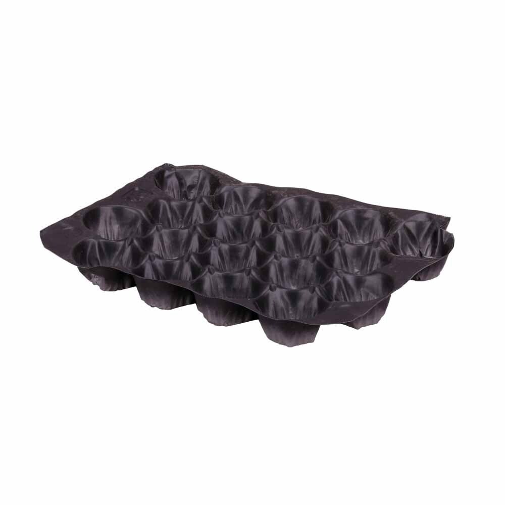 Nestpack-Einlagen aus Kunststoff 30 x 40 cm schwarz 18 Nester Nestpack-Einlagen aus Kunststoff 30 x 40 cm schwarz 18 Nester