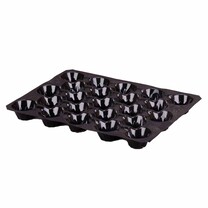 Nestpack-Einlagen aus Kunststoff 40 x 60 cm schwarz 23 Nester Nestpack-Einlagen aus Kunststoff 40 x 60 cm schwarz 23 Nester
