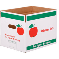 Obstkartons mit Neutraldruck 2-wellig Weiß Bodensee-Äpfel Obstkartons mit Neutraldruck 2-wellig Weiß Bodensee-Äpfel