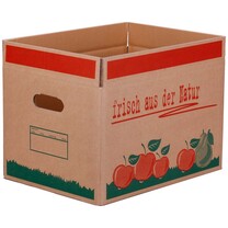 Obstkartons mit Neutraldruck 2-wellig Braun Frisch aus der Natur Obstkartons mit Neutraldruck 2-wellig Braun Frisch aus der Natur