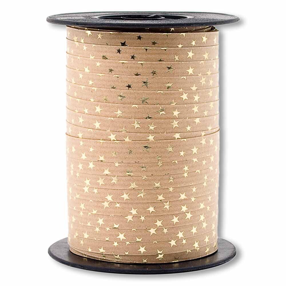 Packpapier-Ringelband - Weihnachten Naturfarben/gold
