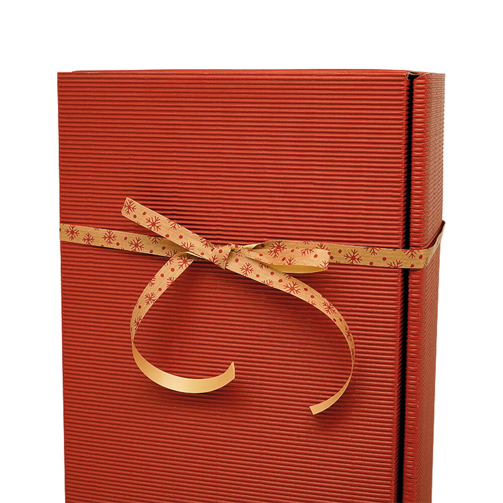 Packpapier - Ringelband - Weihnachten Naturfarben rot