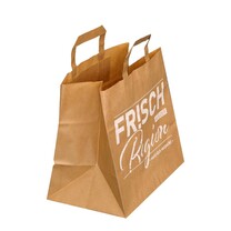 Papier-Tragetaschen Frisch aus der Region braun Kraftpapier
