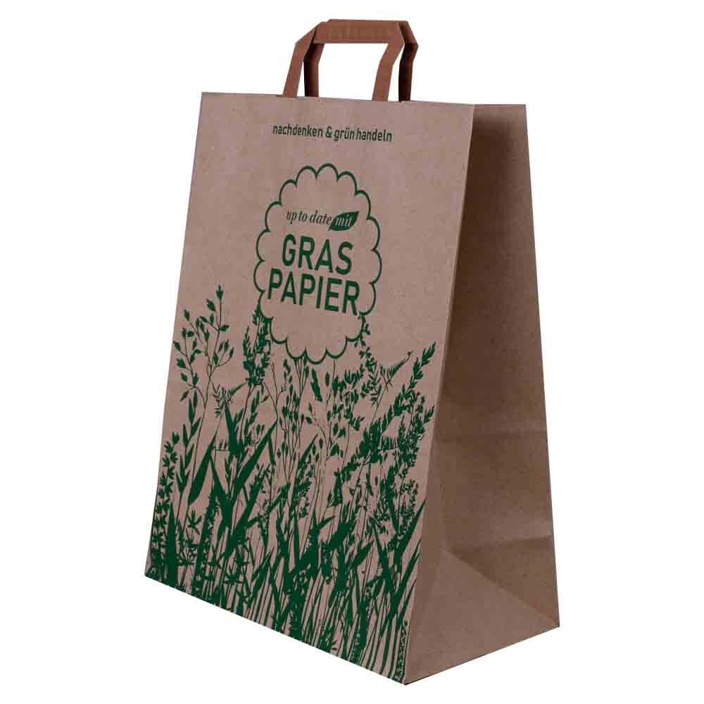 Papier-Tragetaschen aus Graspapier groß Papier-Tragetaschen aus Graspapier groß
