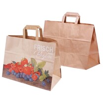 Papier-Tragetaschen Beerenmotiv braun Papier-Tragetaschen Beerenmotiv braun