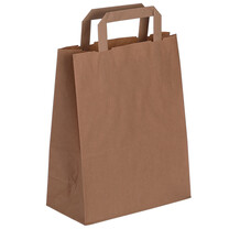 Papier-Tragetaschen mit Papierhenkel Braun 220  100 x 360 mm