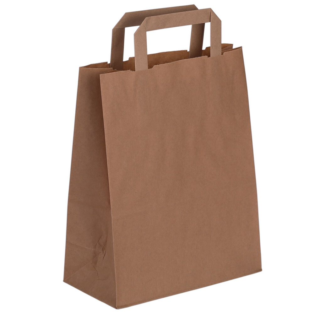 Papier-Tragetaschen mit Papierhenkel, Braun, 260 + 120 x 350 mm Papier-Tragetaschen mit Papierhenkel, Braun, 260 + 120 x 350 mm