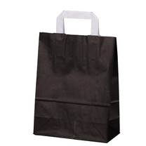 Papiertragetaschen farbig mit Papierhenkel Schwarz 220 + 100 x 280 mm Papiertragetaschen farbig mit Papierhenkel Schwarz 220 + 100 x 280 mm