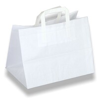 Papier-Tragetaschen für Bäcker und Konditor weiß Papier-Tragetaschen für Bäcker und Konditor weiß