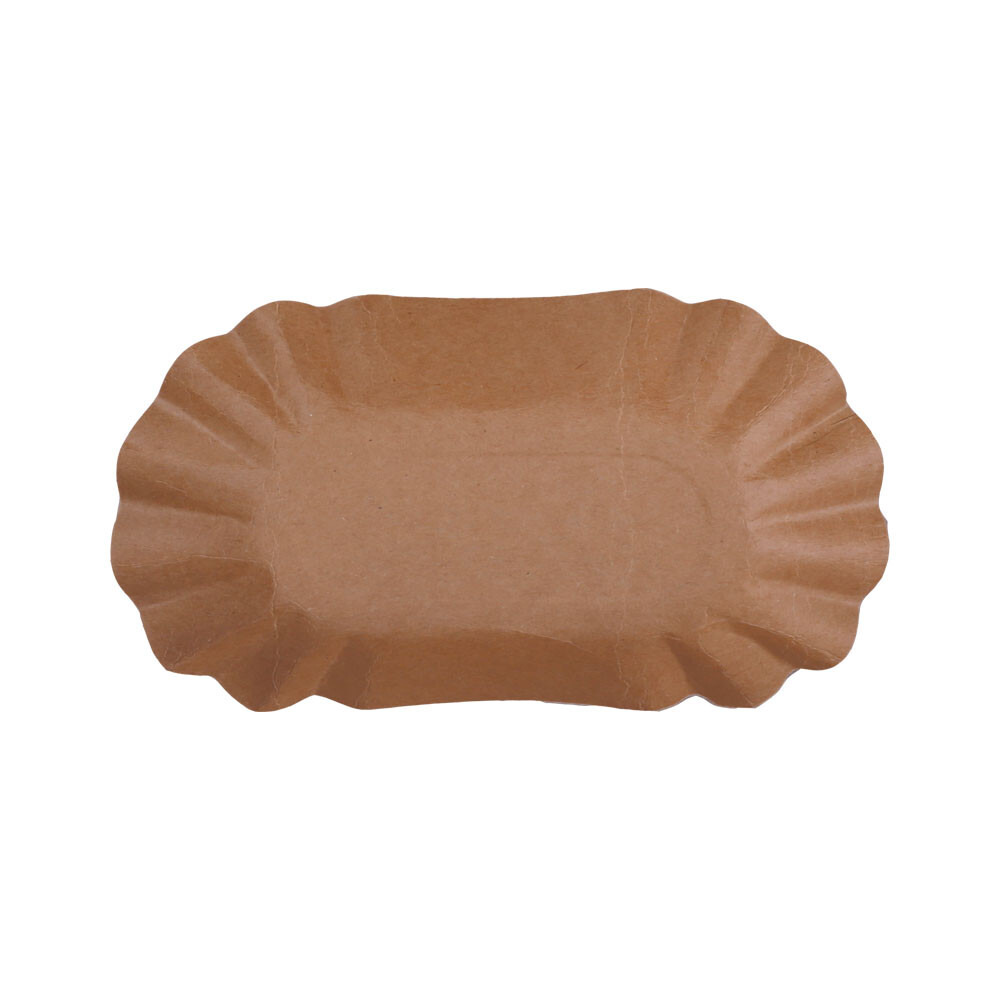 Pappschalen oval braun 105 x 175 x 30 mm mit Fettbarriere Pappschalen oval braun 105 x 175 x 30 mm mit Fettbarriere