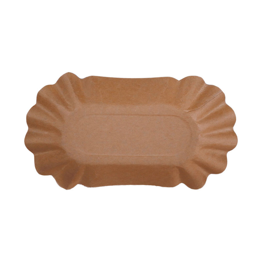 Pappschalen oval braun 110 x 195 x 32 mm mit Fettbarriere Pappschalen oval braun 110 x 195 x 32 mm mit Fettbarriere