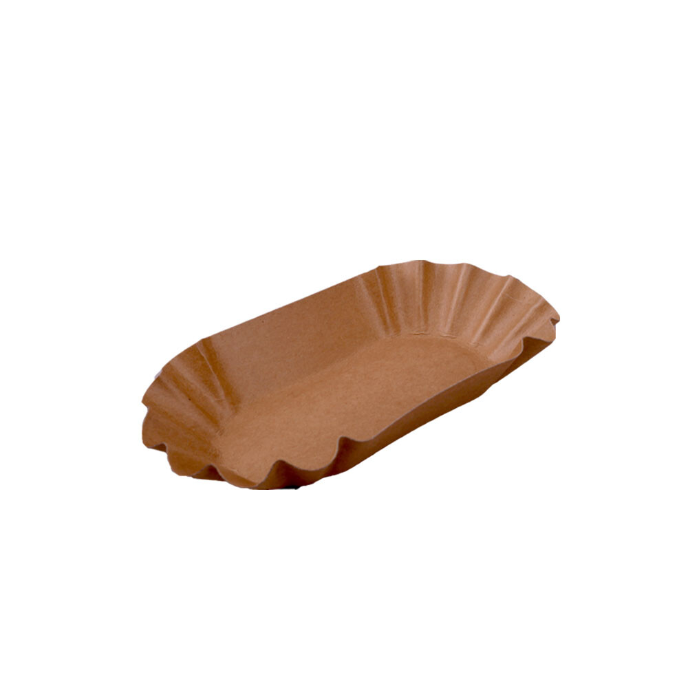 Pappschalen oval braun 110 x 195 x 32 mm mit Fettbarriere Pappschalen oval braun 110 x 195 x 32 mm mit Fettbarriere
