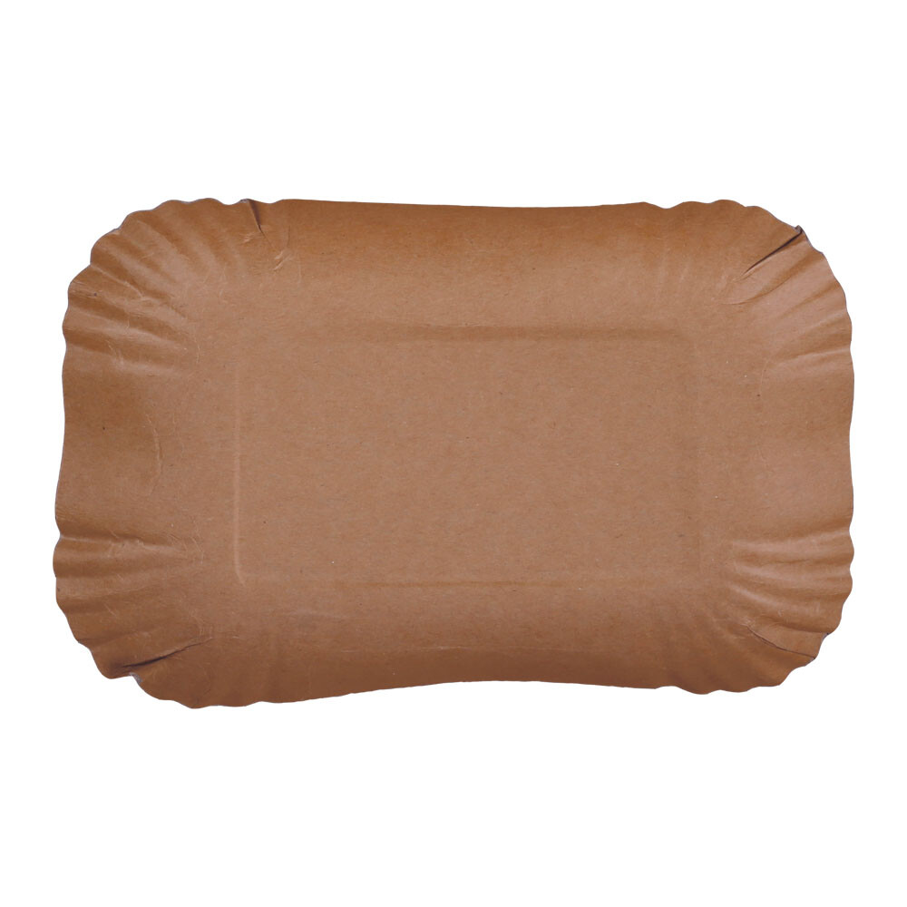 Pappschalen oval braun 130 x 175 x 30 mm mit Fettbarriere Pappschalen oval braun 130 x 175 x 30 mm mit Fettbarriere