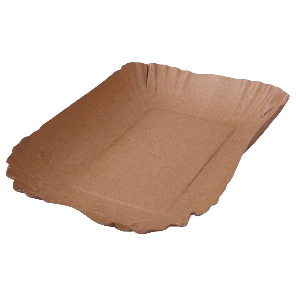 Pappschalen oval braun 130 x 175 x 30 mm mit Fettbarriere Pappschalen oval braun 130 x 175 x 30 mm mit Fettbarriere