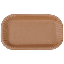 Pappschalen oval braun 15 x 23 x 2 cm mit Fettbarriere