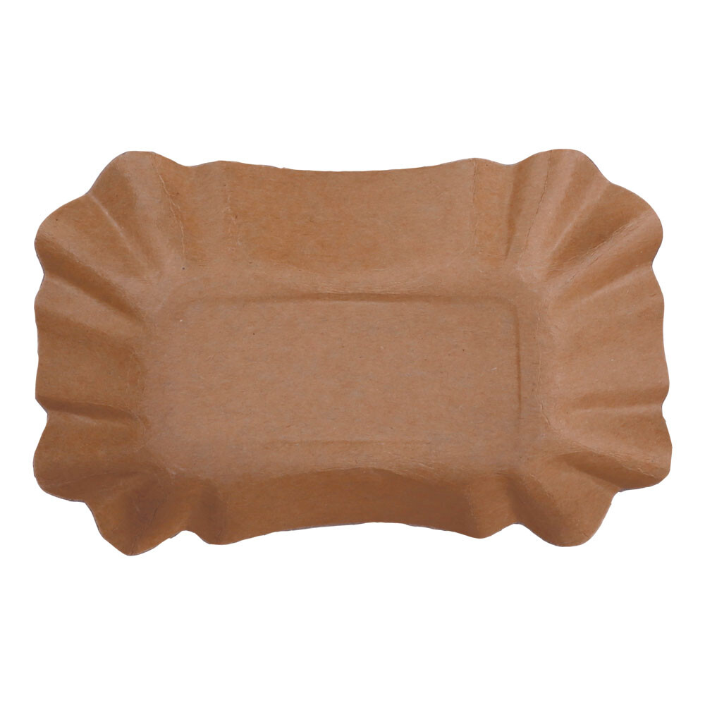 Pappschalen oval braun 9 x 14 x 3 cm mit Fettbarriere Pappschalen oval braun 9 x 14 x 3 cm mit Fettbarriere