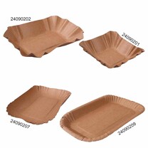 Pappschalen oval braun mit Fettbarriere Pappschalen oval braun mit Fettbarriere