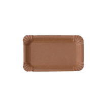 Kuchen- & Pappteller aus braunem Kraftkarton rechteckig 10 x 16 cm