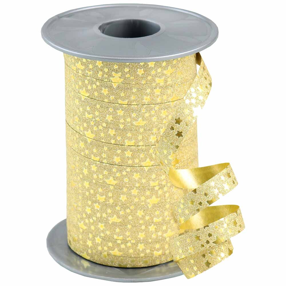 Poly - Ringelband Glitter Star gold