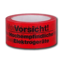 PP Warnklebeband Vorsicht hochempfindliche elektrische Geräte PP Warnklebeband Vorsicht hochempfindliche elektrische Geräte