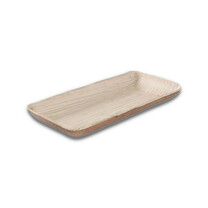 Rechteckige Teller aus Palmblatt flach 13 cm Rechteckige Teller aus Palmblatt flach 13 cm