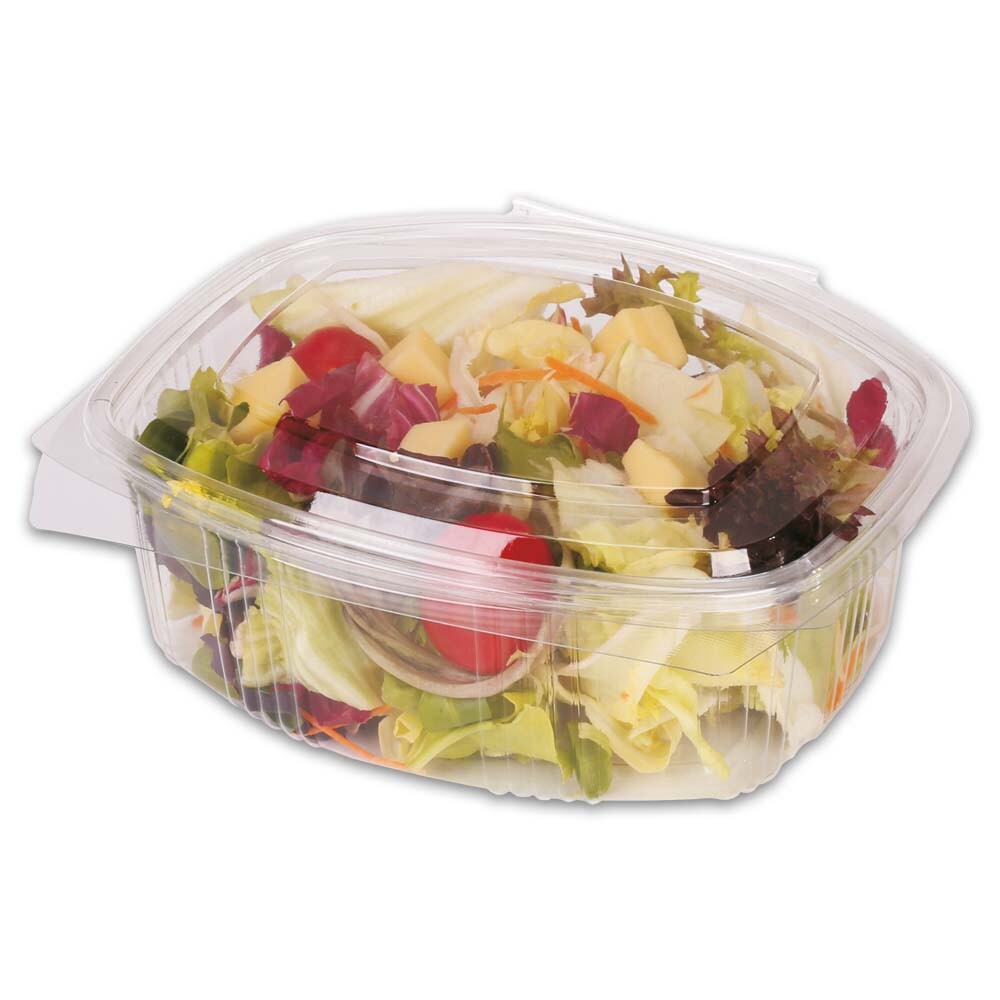 Salatschale "Isabell" oval mit anhängendem Deckel 1.000 ml Salatschale "Isabell" oval mit anhängendem Deckel 1.000 ml