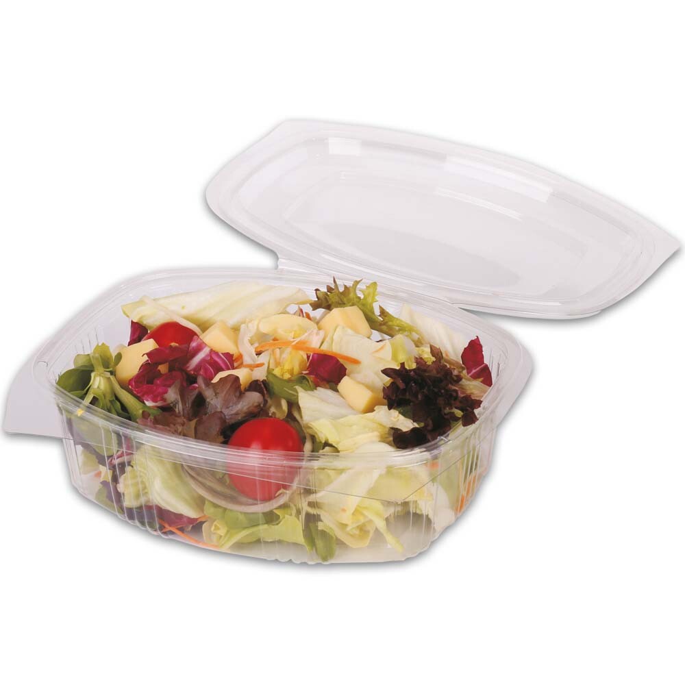 Salatschale "Isabell" oval mit anhängendem Deckel 500 ml Salatschale "Isabell" oval mit anhängendem Deckel 500 ml