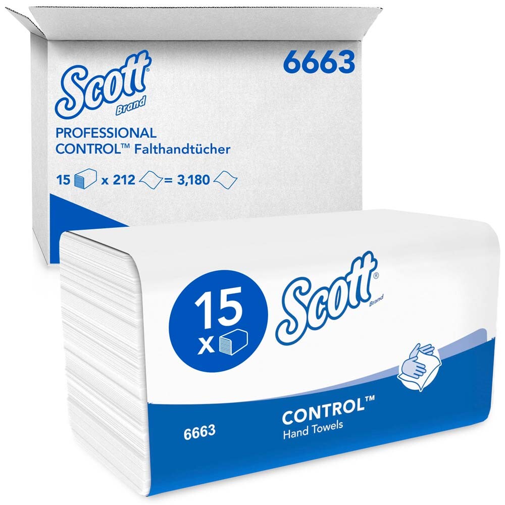 Scott® Control Papierhandtücher 6663 V-Falzung Scott® Control Papierhandtücher 6663 V-Falzung