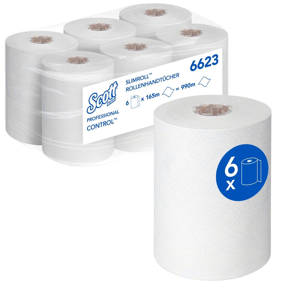 Scott® Control Slimroll Rollenhandtücher 6623 1-lagig 19.8 cm x 165m Scott® Control Slimroll Rollenhandtücher 6623 1-lagig 19.8 cm x 165m