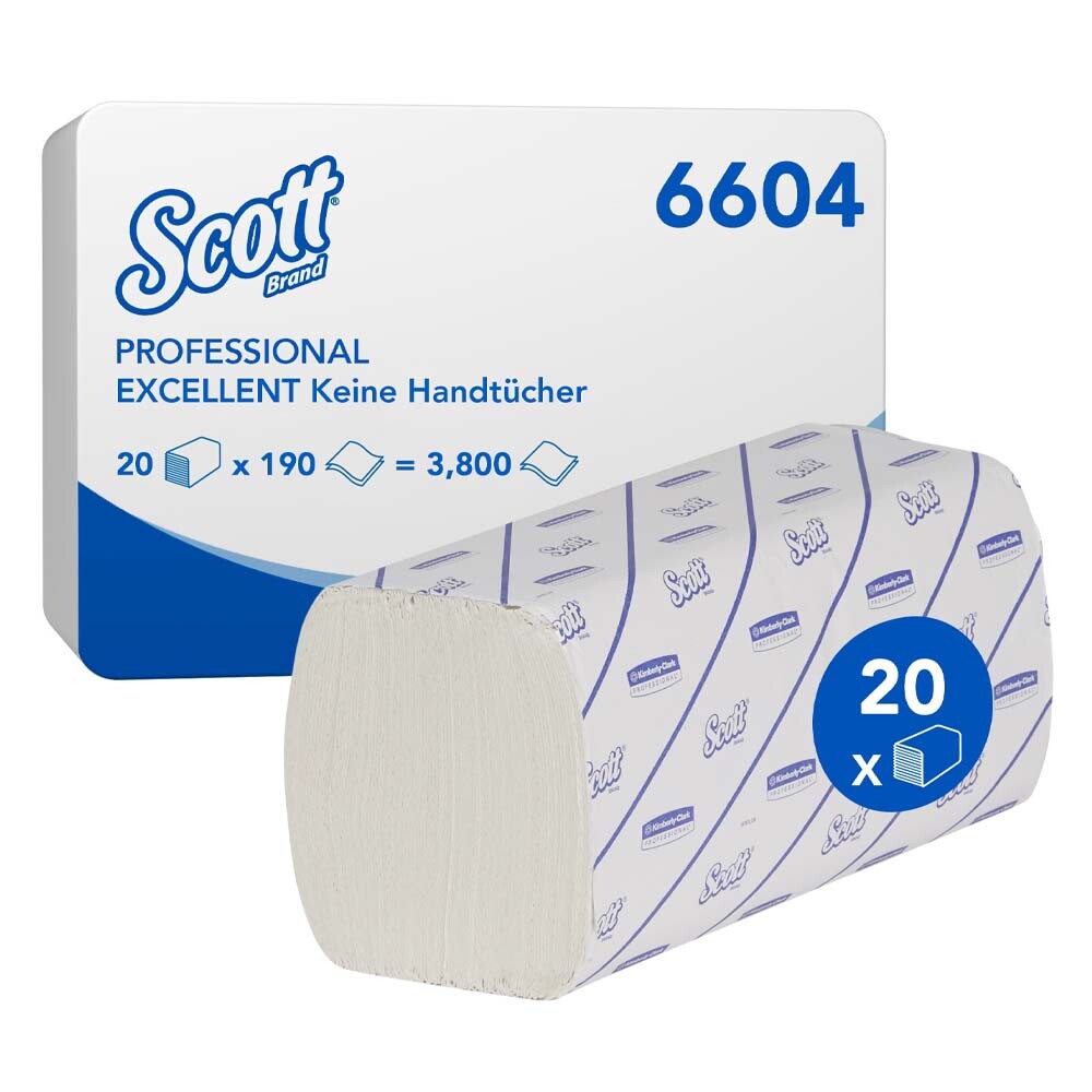Scott® Excellent Papierhandtücher 6604 Interfold-Falzung Scott® Excellent Papierhandtücher 6604 Interfold-Falzung