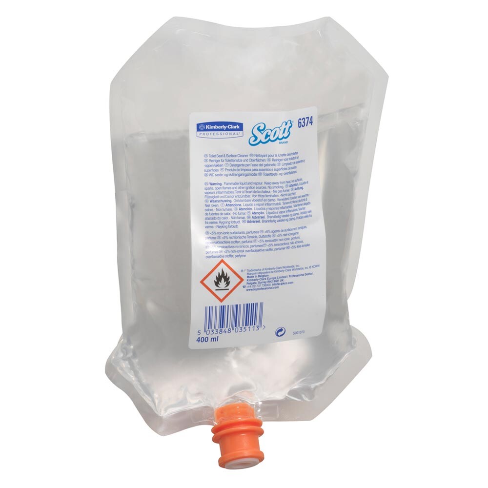 Scott® Reiniger für Toilettensitze und Oberflächen 6374 transparent 6 x 400 ml Scott® Reiniger für Toilettensitze und Oberflächen 6374 transparent 6 x 400 ml
