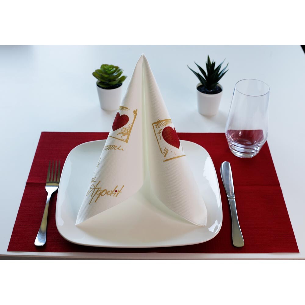 Servietten Herzlich Willkommen 40 x 40 cm Linclass Premium