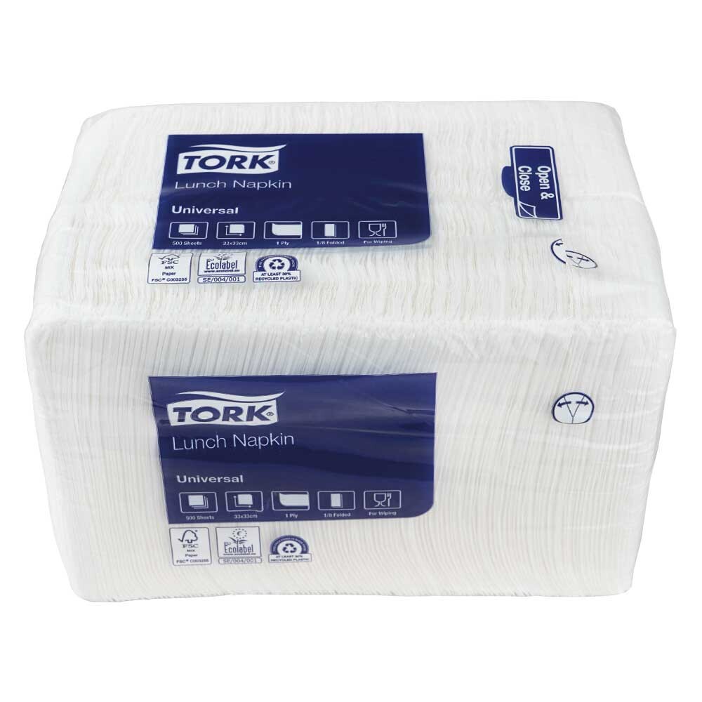 Tork Universal Servietten weiß 33 x 33 cm 1/8 Kopffalz Tork Universal Servietten weiß 33 x 33 cm 1/8 Kopffalz