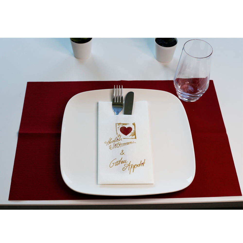 Serviettentaschen Linclass Premium Herzlich Willkommen Serviettentaschen Linclass Premium Herzlich Willkommen