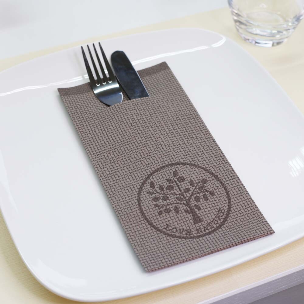 Serviettentaschen Linclass Premium Love Nature Jute beige grey Serviettentaschen Linclass Premium Love Nature Jute beige grey