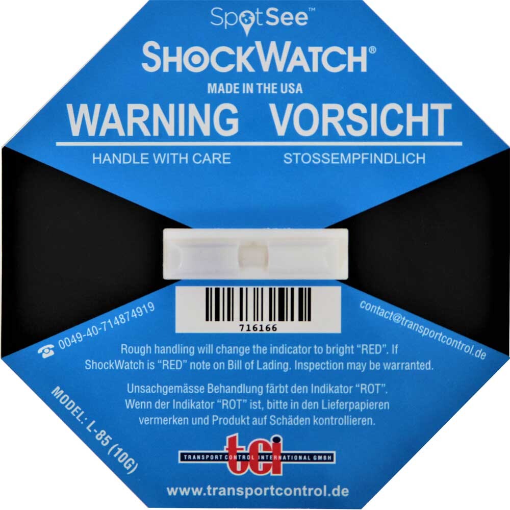 Shockwatch® Stoßindikatoren 10 g blau Shockwatch® Stoßindikatoren 10 g blau