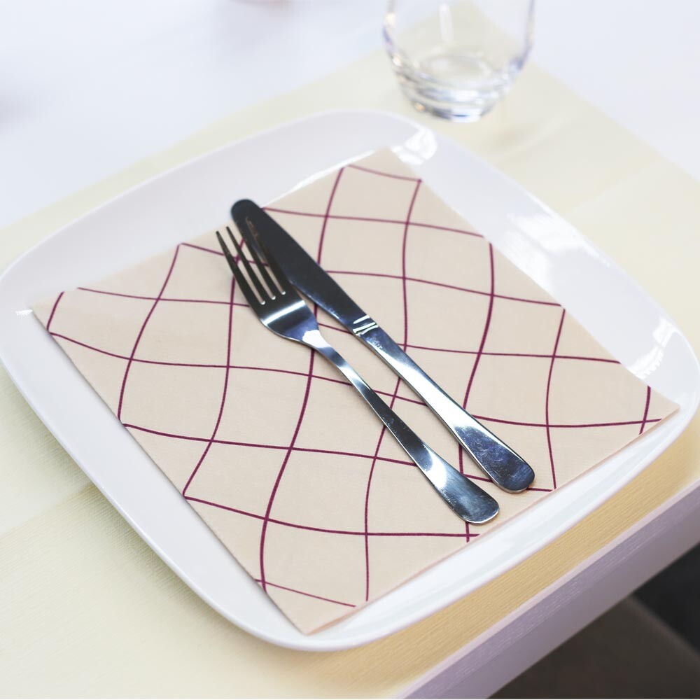 Softservietten Louis Waves berry 40 x 40 cm creme Softservietten Louis Waves berry 40 x 40 cm creme