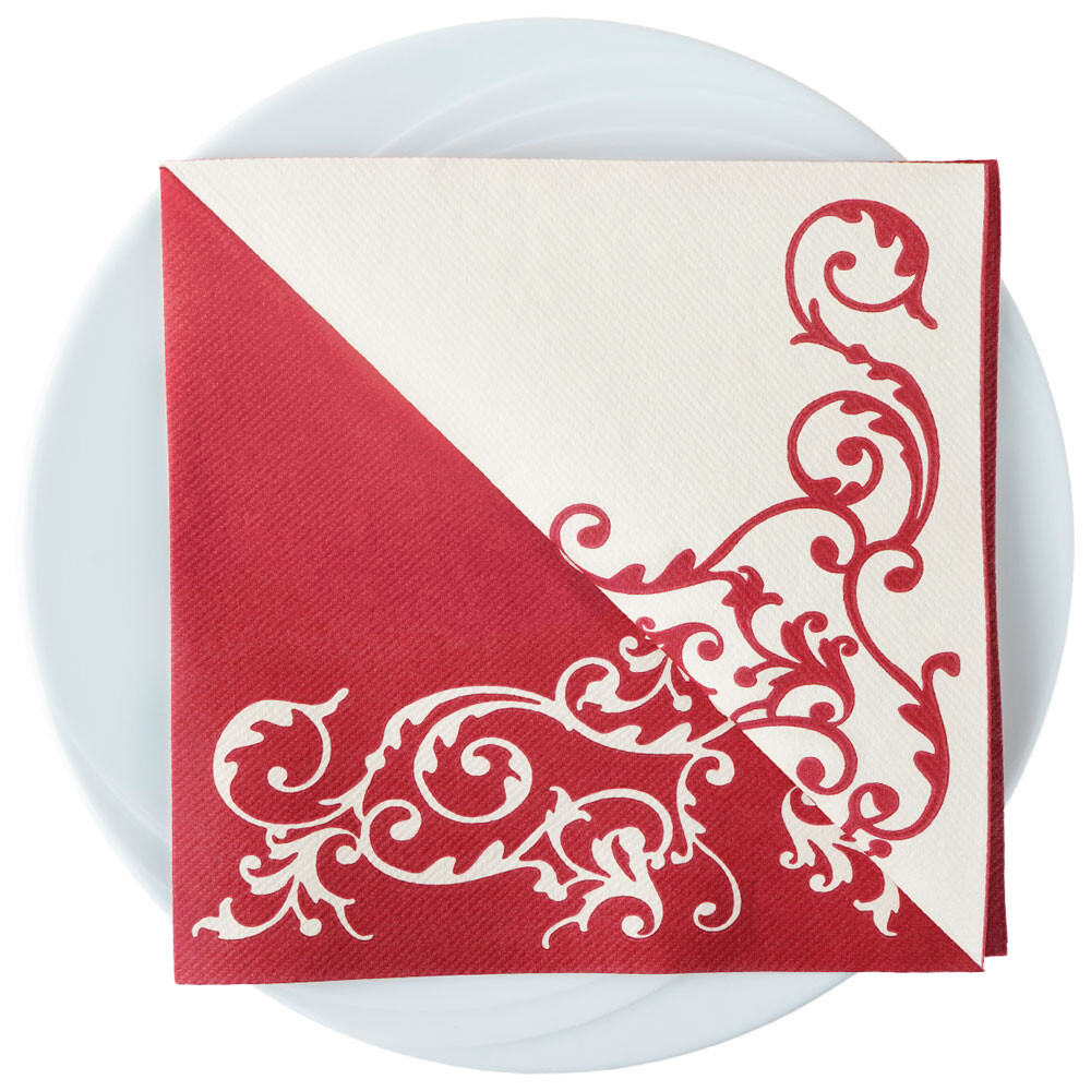 Softservietten Pomp bordeaux-creme 40 x 40 cm Softservietten Pomp bordeaux-creme 40 x 40 cm