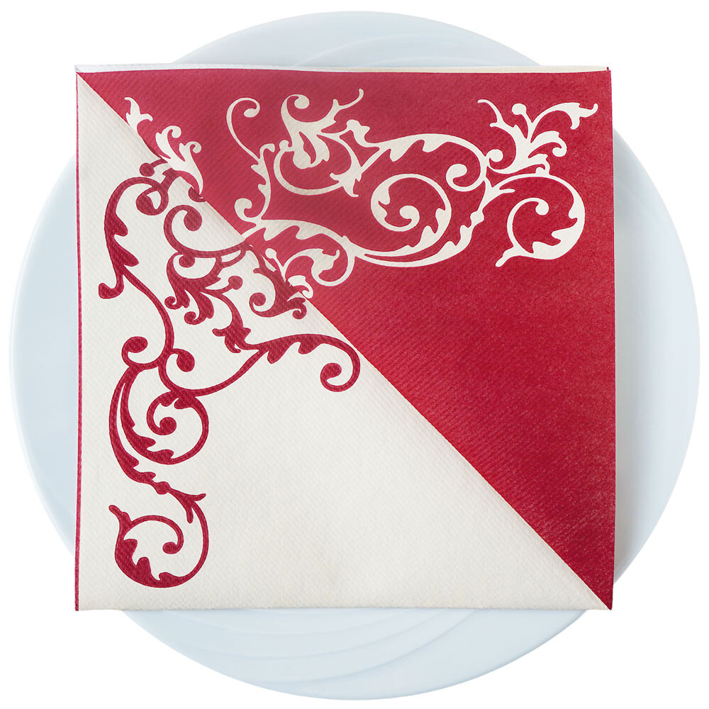 Softservietten Pomp bordeaux-creme 40 x 40 cm Softservietten Pomp bordeaux-creme 40 x 40 cm